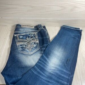 Rock Revival Lila’s Easy Skinny Womans embroidered denim pants 34x30